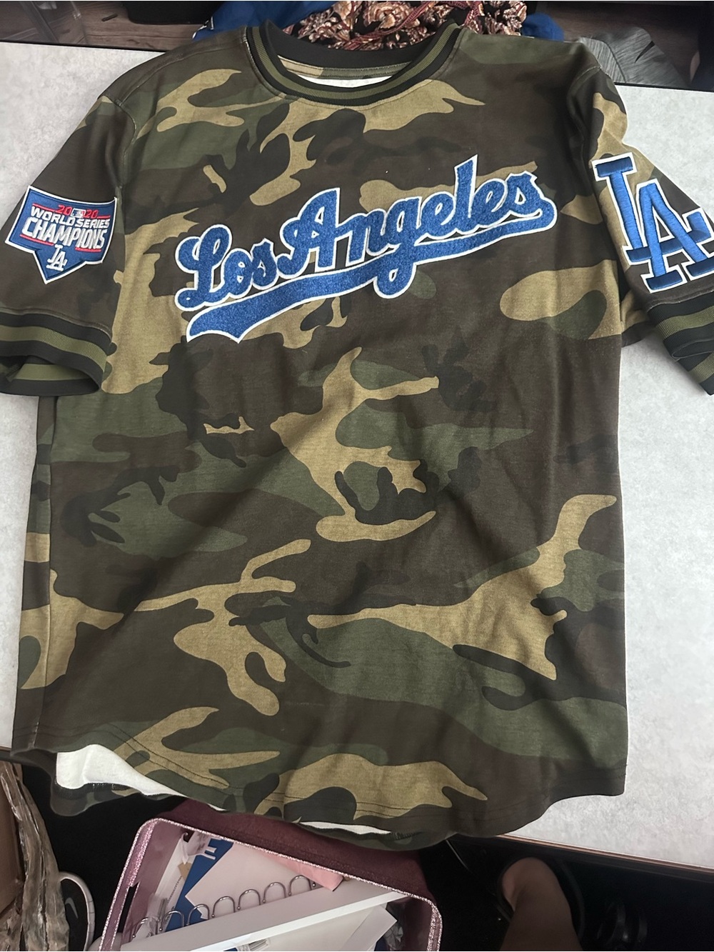 PRO STANDARD MLB Los Angeles Dodgers Camo Jersey L 2020 World Series Patch